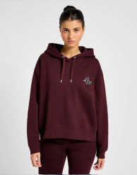 LOGO HOODIE VELVET BEET