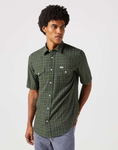 SS WESTERN SHIRT GREEN INDIGO